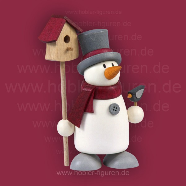 Schneemann Fritz mit Vogelhaus