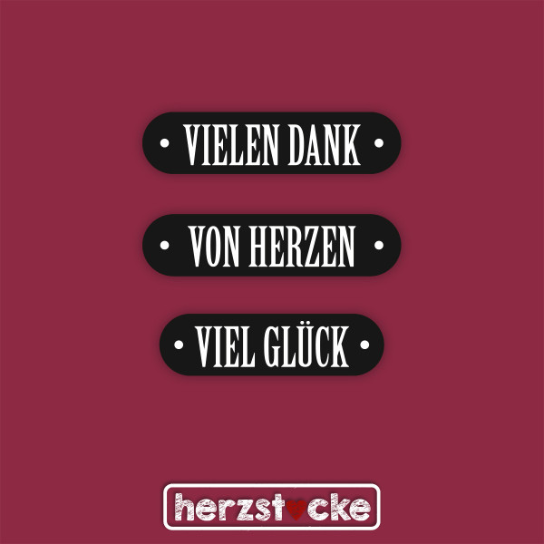 Stempel - liebevolle Botschaften - Vielen Dank, Von Herzen, Viel Glück