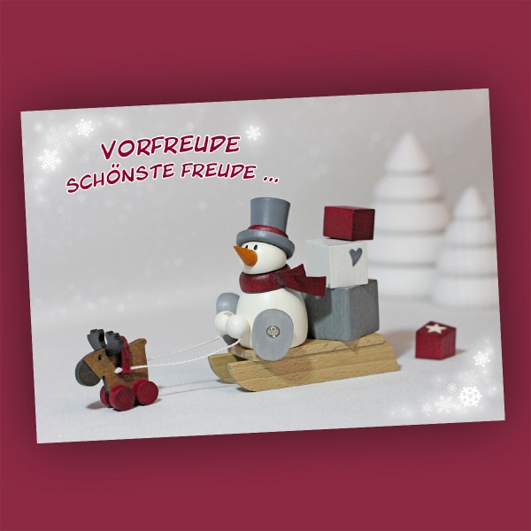 Weihnachtskarte mit Schneemann Otto