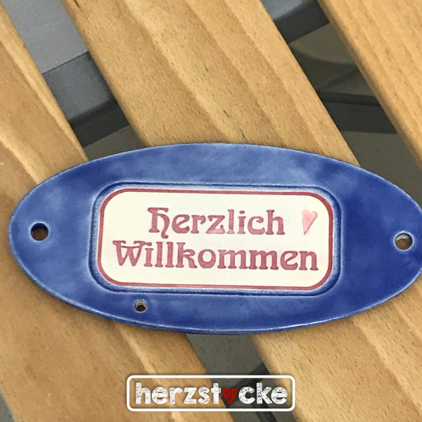 Stempel - "Herzlich Willkommen" für Keramik