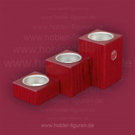 Drei Sockellichter (3 cm, 6 cm, 9 cm) mit Logo