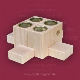 Adventsleuchter (Sockellicht 3 cm, 3 cm, 3 cm, 3 cm, 9 cm, 9 cm)