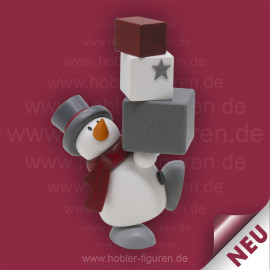 Schneemann Otto mit Geschenkestapel