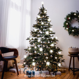 9 kleine Weihnachtssterne 8cm als Lichterkette in Weiss