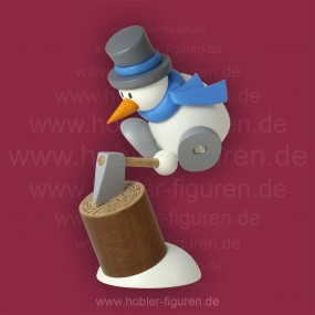 Otto beim Holz hacken